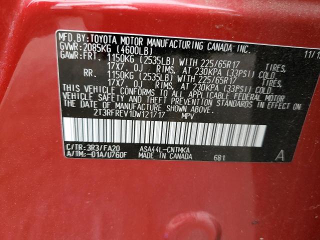 Photo 14 from auction – 2013 TOYOTA RAV4 XLE with VIN 2T3RFREV1DW121717