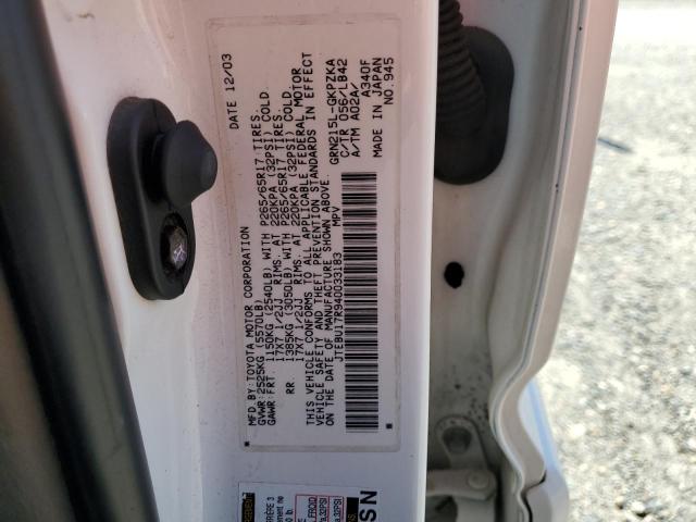 Photo 14 from auction – 2004 TOYOTA 4RUNNER LI with VIN JTEBU17R940033183