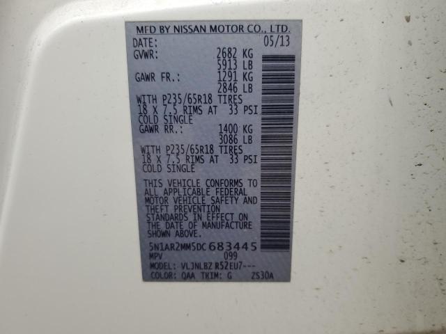 Photo 14 from auction – 2013 NISSAN PATHFINDER with VIN 5N1AR2MM5DC683445