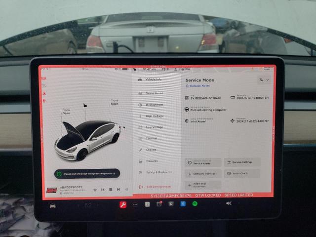 Photo 9 from auction – 2021 TESLA MODEL 3 with VIN 5YJ3E1EA0MF058476