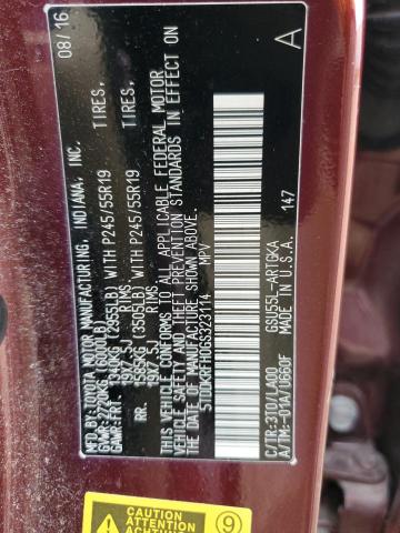 Photo 14 from auction – 2016 TOYOTA HIGHLANDER with VIN 5TDDKRFH0GS323114
