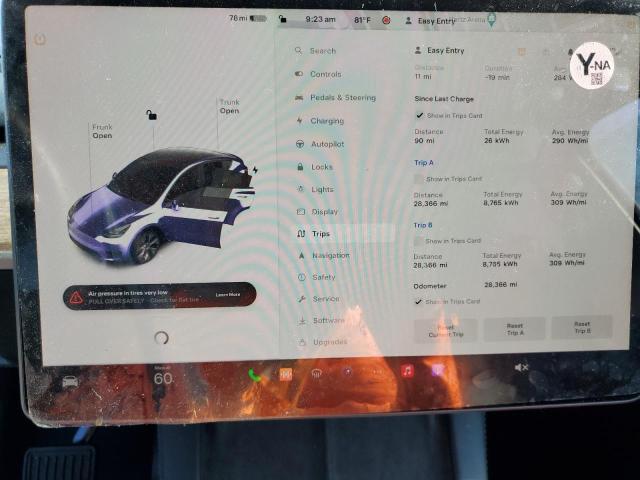 Photo 9 from auction – 2023 TESLA MODEL Y with VIN 7SAYGDEEXPF758467