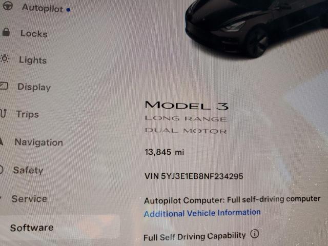 Photo 9 from auction – 2022 TESLA MODEL 3 with VIN 5YJ3E1EB8NF234295