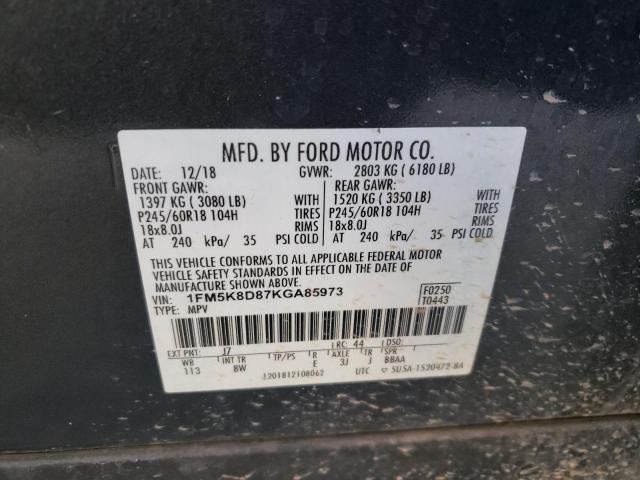 Photo 14 from auction – 2019 FORD EXPLORER X with VIN 1FM5K8D87KGA85973