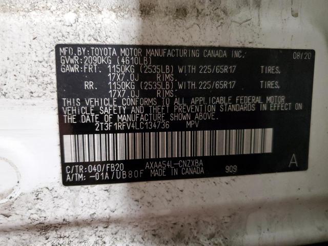 Photo 14 from auction – 2020 TOYOTA RAV4 LE with VIN 2T3F1RFV4LC134736