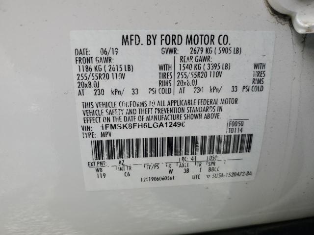 Photo 14 from auction – 2020 FORD EXPLORER L with VIN 1FMSK8FH6LGA12496