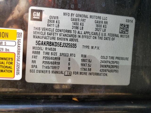 Photo 14 from auction – 2014 BUICK ENCLAVE with VIN 5GAKRBKD5EJ325935