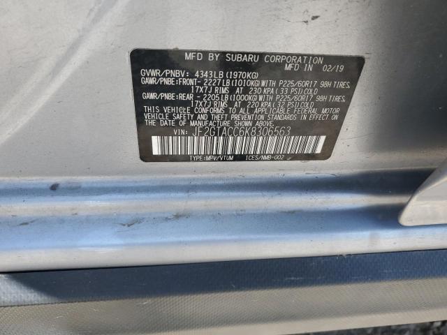 Photo 14 from auction – 2019 SUBARU CROSSTREK with VIN JF2GTACC6K8306563