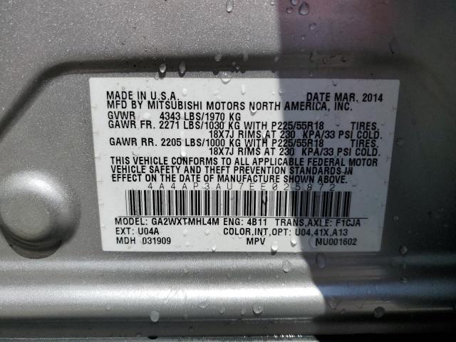 Photo 14 from auction – 2014 MITSUBISHI OUTLANDER with VIN 4A4AP3AU7EE025872