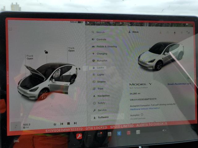 Foto 9 de la subasta – 2021 TESLA MODEL Y con VIN 5YJYGDED8MF103370
