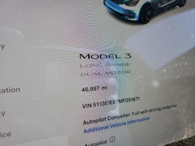 Photo 9 from auction – 2021 TESLA MODEL 3 with VIN 5YJ3E1EB7MF051971