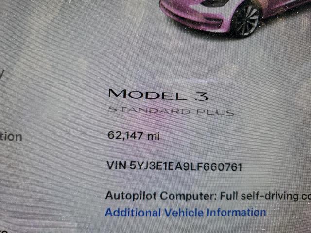 Photo 9 from auction – 2020 TESLA MODEL 3 with VIN 5YJ3E1EA9LF660761