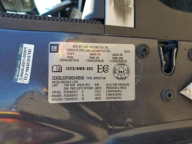 Photo 14 from auction – 2008 PONTIAC TORRENT with VIN 2CKDL33F086340500
