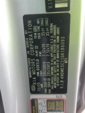 Photo 14 from auction – 2016 KIA SEDONA with VIN KNDME5C11G6186093