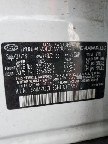 Photo 14 from auction – 2017 HYUNDAI SANTA FE S with VIN 5NMZU3LB6HH013387