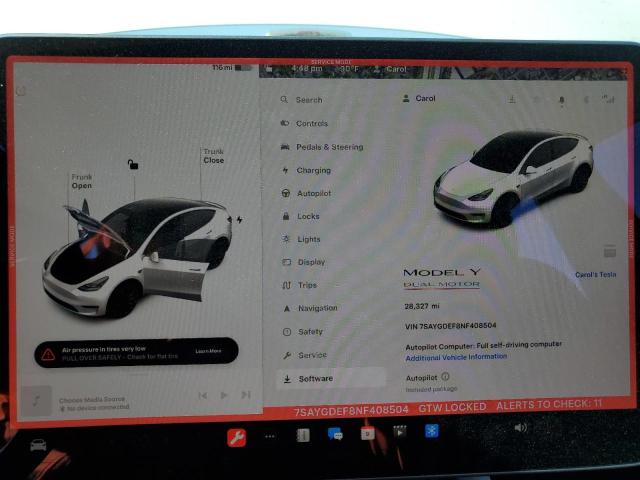 Photo 9 from auction – 2022 TESLA MODEL Y with VIN 7SAYGDEF8NF408504