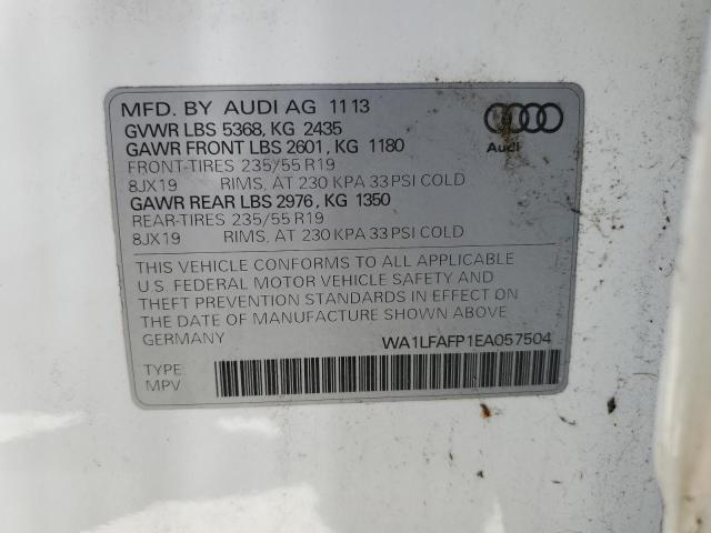 Photo 14 from auction – 2014 AUDI Q5 PREMIUM with VIN WA1LFAFP1EA057504