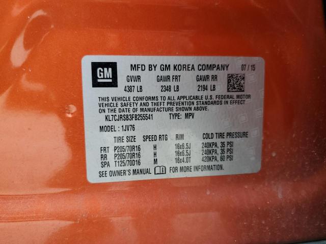 Photo 14 from auction – 2015 CHEVROLET TRAX 1LT with VIN KL7CJRSB3FB255541