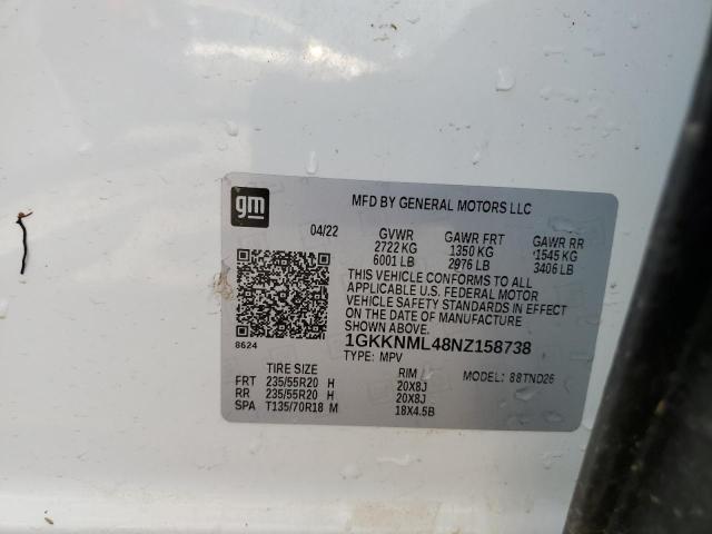 Photo 14 from auction – 2022 GMC ACADIA SLT with VIN 1GKKNML48NZ158738