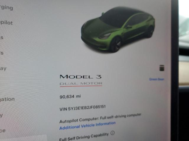 Photo 9 from auction – 2018 TESLA MODEL 3 with VIN 5YJ3E1EB2JF085151