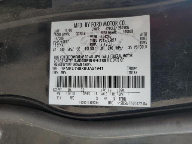 Photo 14 from auction – 2006 FORD EXPLORER E with VIN 1FMEU748X6UA54941
