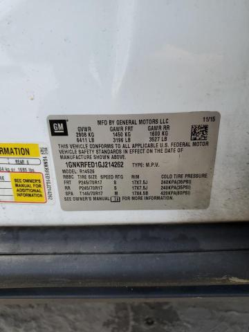 Photo 14 from auction – 2016 CHEVROLET TRAVERSE L with VIN 1GNKRFED1GJ214262