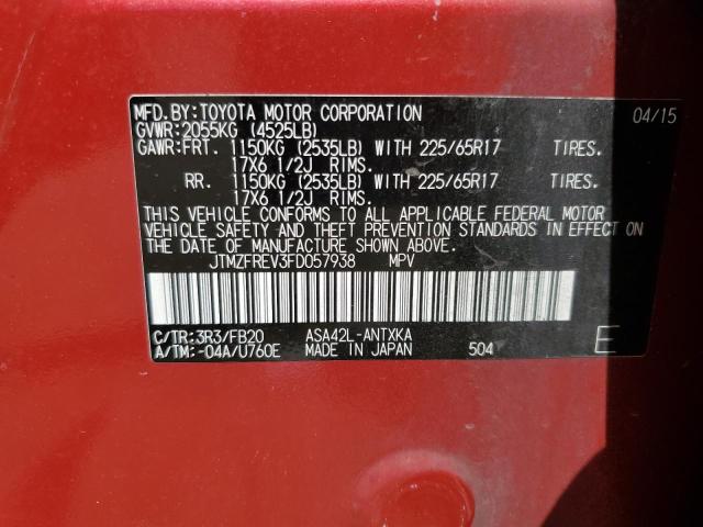 Photo 14 from auction – 2015 TOYOTA RAV4 LE with VIN JTMZFREV3FD057938