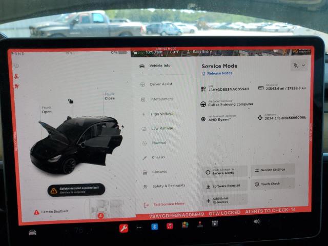 Photo 9 from auction – 2022 TESLA MODEL Y with VIN 7SAYGDEE8NA005949
