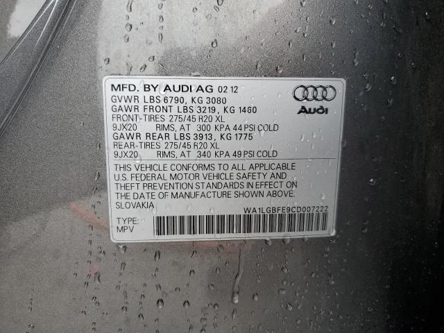 Photo 14 from auction – 2012 AUDI Q7 PREMIUM with VIN WA1LGBFE9CD007222