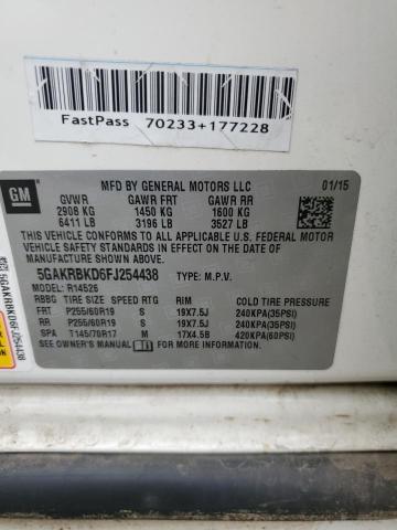 Photo 14 from auction – 2015 BUICK ENCLAVE with VIN 5GAKRBKD6FJ254438