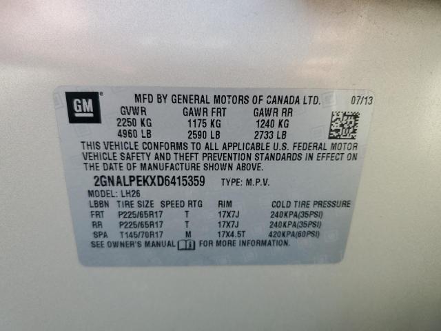 Photo 14 from auction – 2013 CHEVROLET EQUINOX LT with VIN 2GNALPEKXD6415359