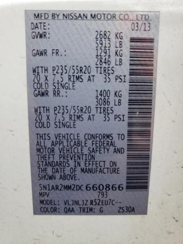 Photo 14 from auction – 2013 NISSAN PATHFINDER with VIN 5N1AR2MM2DC660866