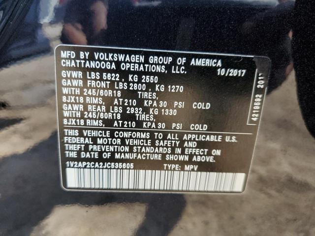 Photo 14 from auction – 2018 VOLKSWAGEN ATLAS S with VIN 1V2AP2CA2JC535605