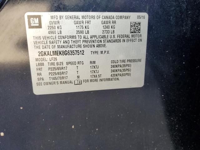 Photo 14 from auction – 2016 GMC TERRAIN SL with VIN 2GKALMEK8G6357512