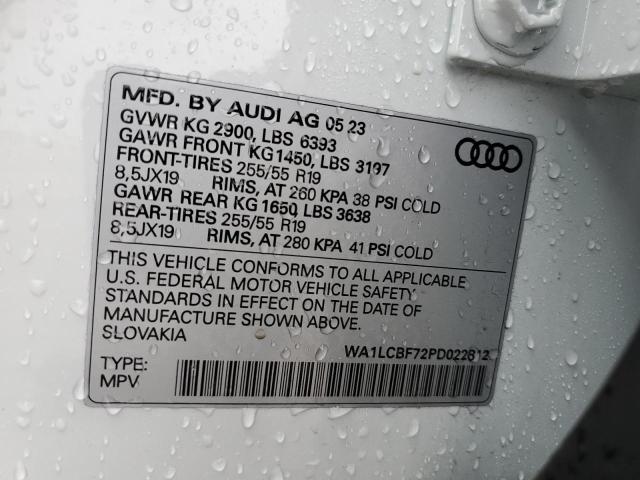Photo 14 from auction – 2023 AUDI Q7 PREMIUM with VIN WA1LCBF72PD022812