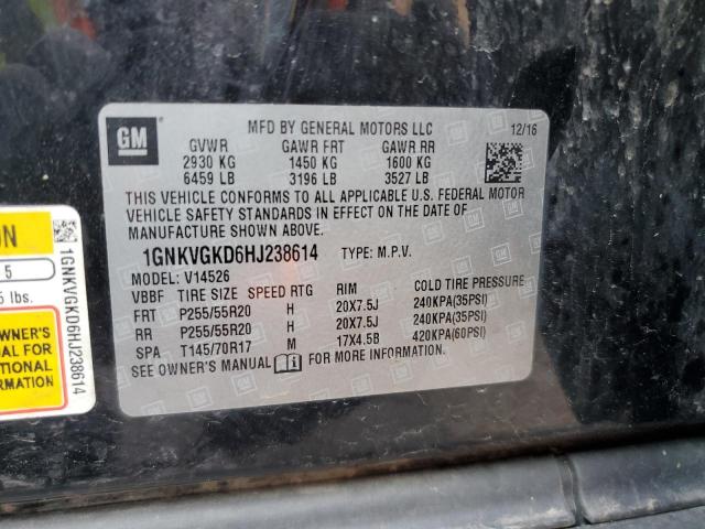 Photo 14 from auction – 2017 CHEVROLET TRAVERSE L with VIN 1GNKVGKD6HJ238614