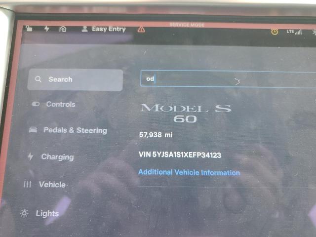 Photo 9 from auction – 2014 TESLA MODEL S with VIN 5YJSA1S1XEFP34123