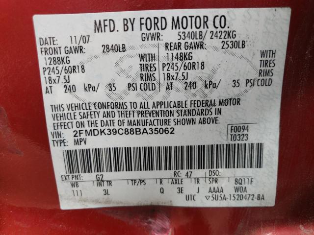 Photo 14 from auction – 2008 FORD EDGE LIMIT with VIN 2FMDK39C88BA35062