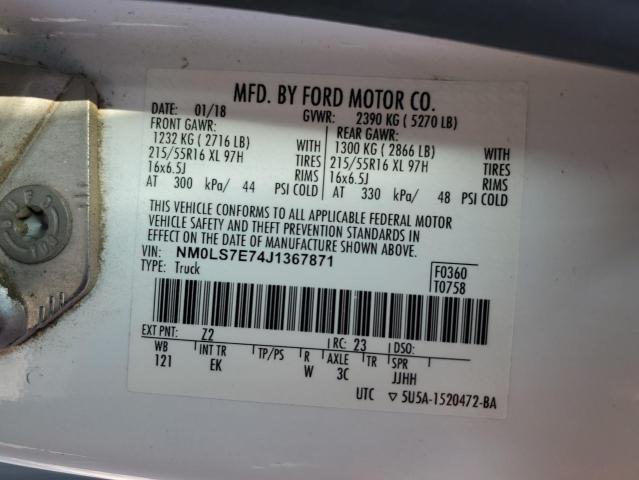 Photo 14 from auction – 2018 FORD TRANSIT CO with VIN NM0LS7E74J1367871
