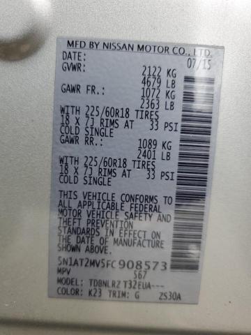 Photo 14 from auction – 2015 NISSAN ROGUE S with VIN 5N1AT2MV5FC908573