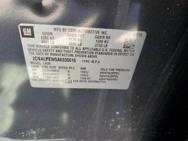 Photo 14 from auction – 2010 CHEVROLET EQUINOX LT with VIN 2CNALPEW5A6335616