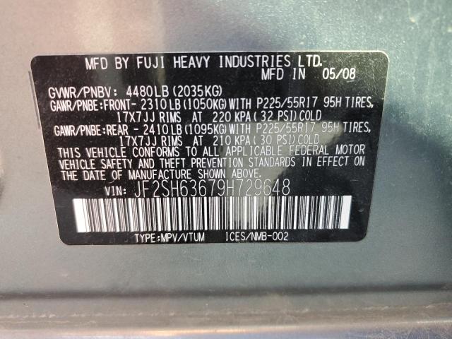 Photo 14 from auction – 2009 SUBARU FORESTER 2 with VIN JF2SH63679H729648