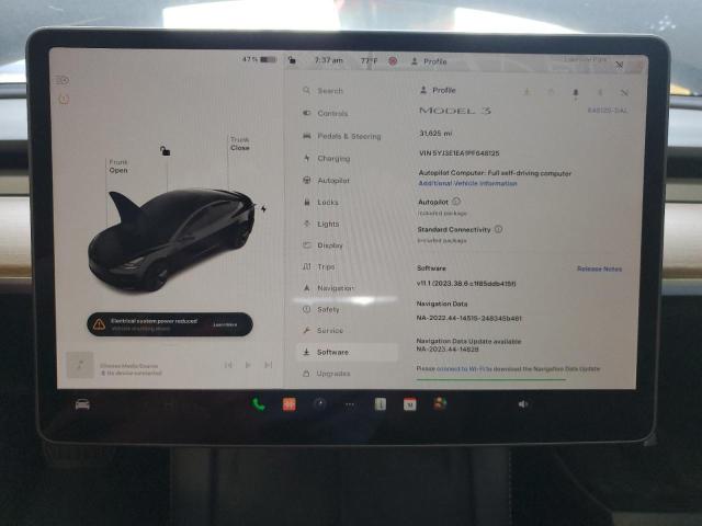 Photo 9 from auction – 2023 TESLA MODEL 3 with VIN 5YJ3E1EA1PF648125