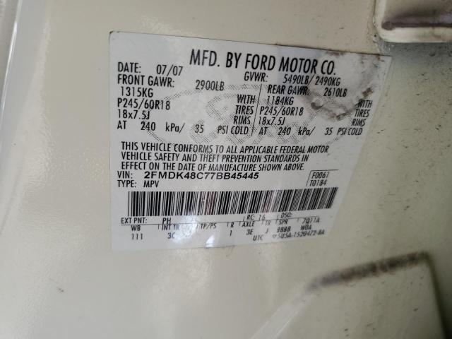 Photo 14 from auction – 2007 FORD EDGE SEL with VIN 2FMDK48C77BB45445