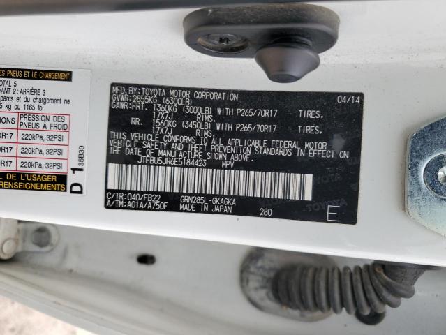 Photo 14 from auction – 2014 TOYOTA 4RUNNER SR with VIN JTEBU5JR6E5184423