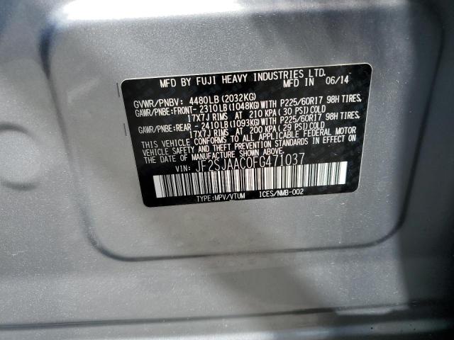 Photo 14 from auction – 2015 SUBARU FORESTER 2 with VIN JF2SJAAC0FG471037