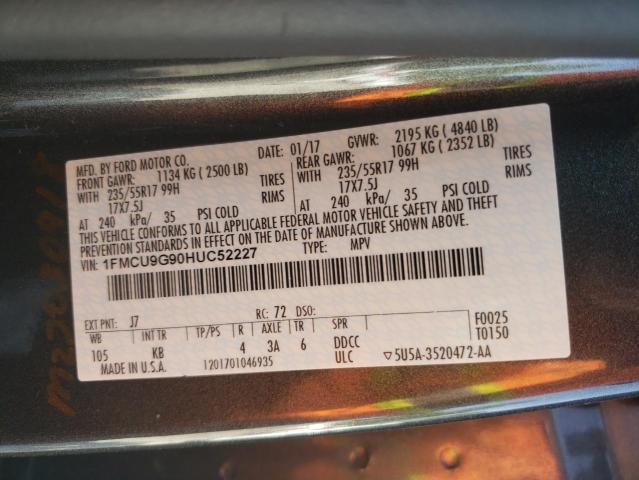 Photo 14 from auction – 2017 FORD ESCAPE SE with VIN 1FMCU9G90HUC52227