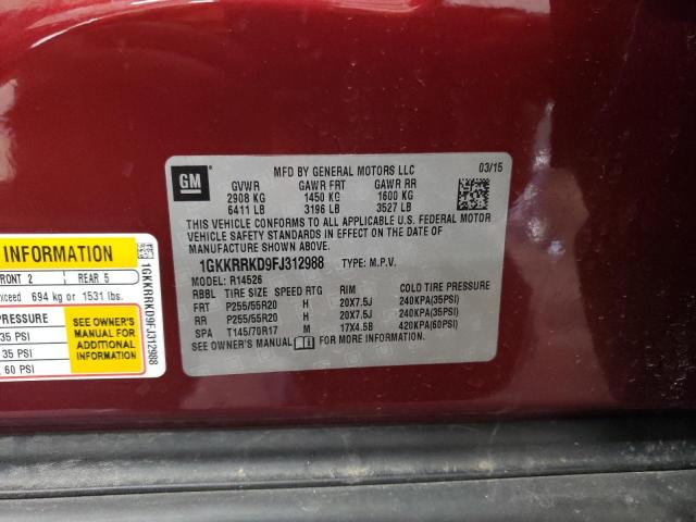 Photo 14 from auction – 2015 GMC ACADIA SLT with VIN 1GKKRRKD9FJ312988