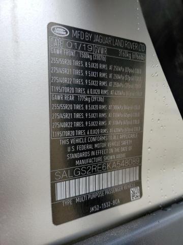 Photo 14 from auction – 2019 LAND ROVER RANGE ROVE with VIN SALGS2RE6KA548089