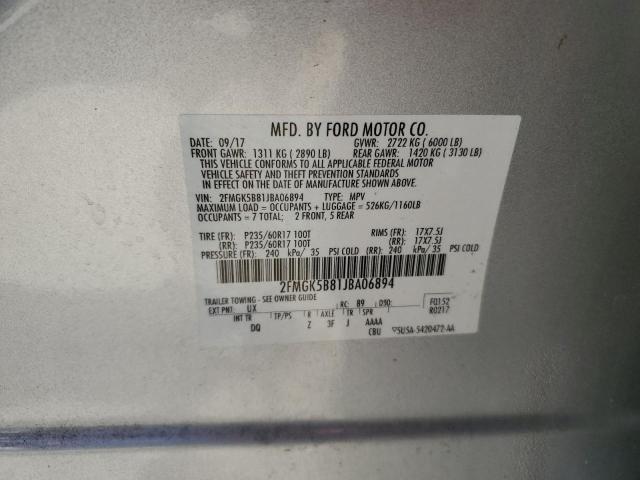 Photo 14 from auction – 2018 FORD FLEX SE with VIN 2FMGK5B81JBA06894